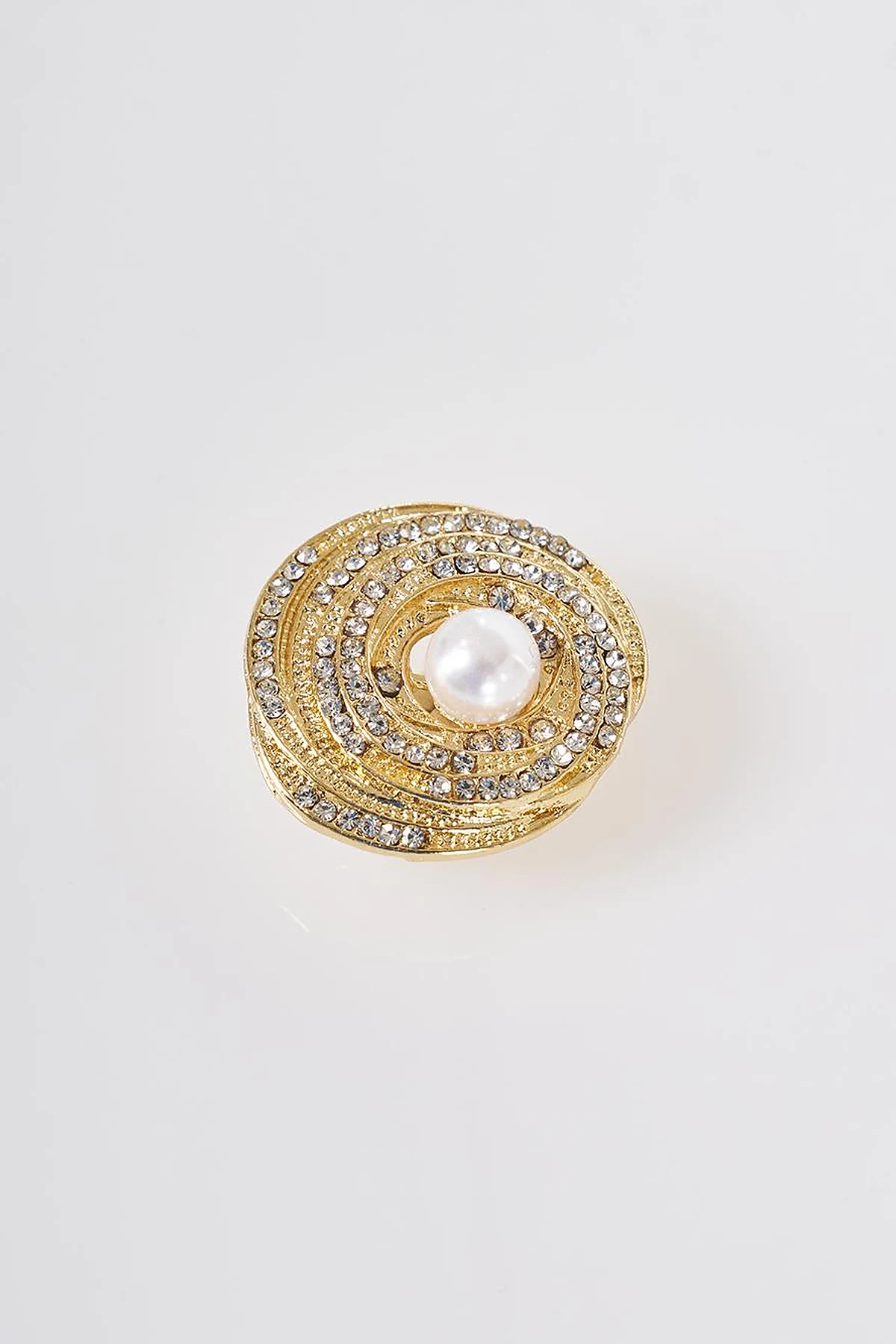 Pearl Detailed Brooch Gold