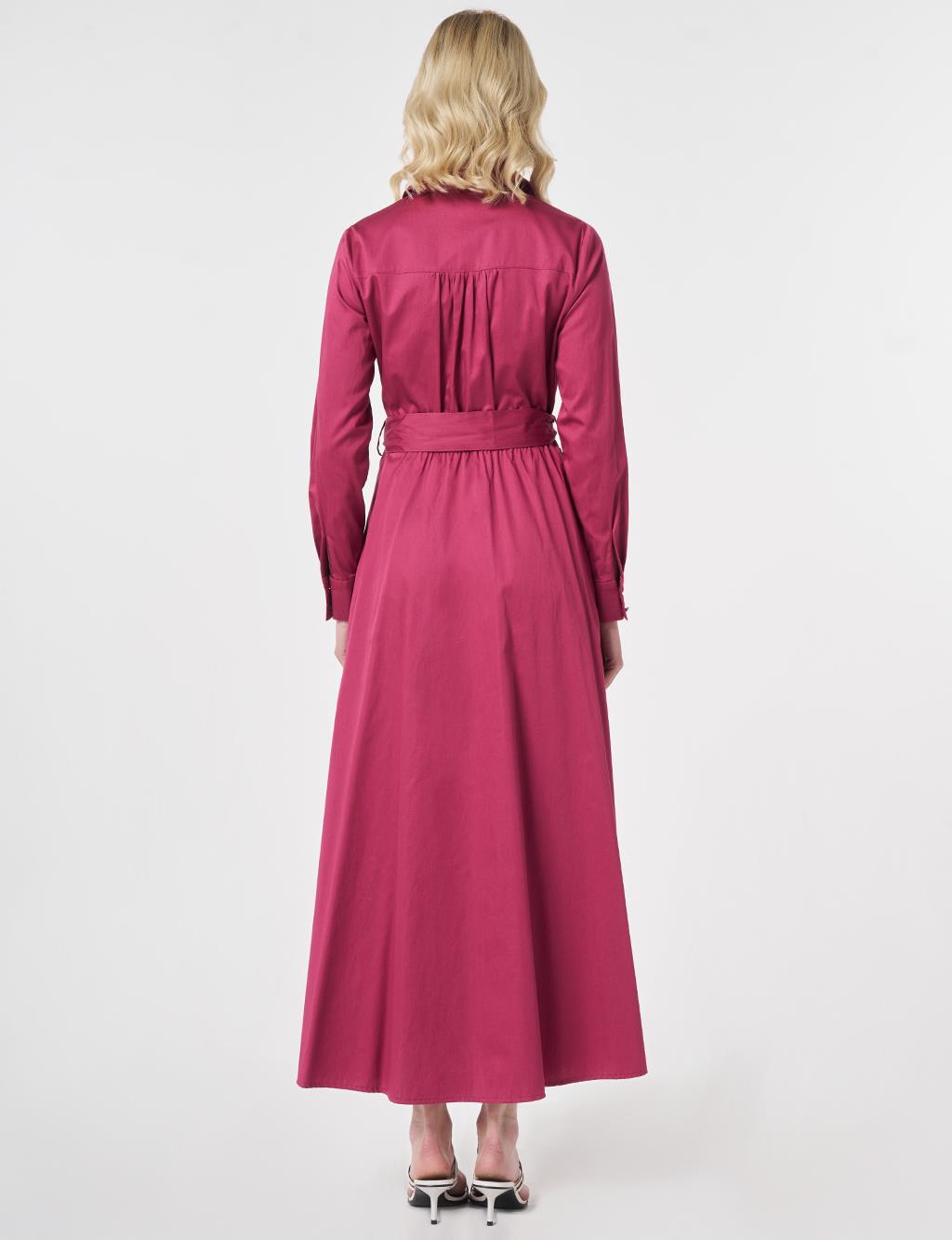 100% Cotton Embroidered Detail Dress Cherry