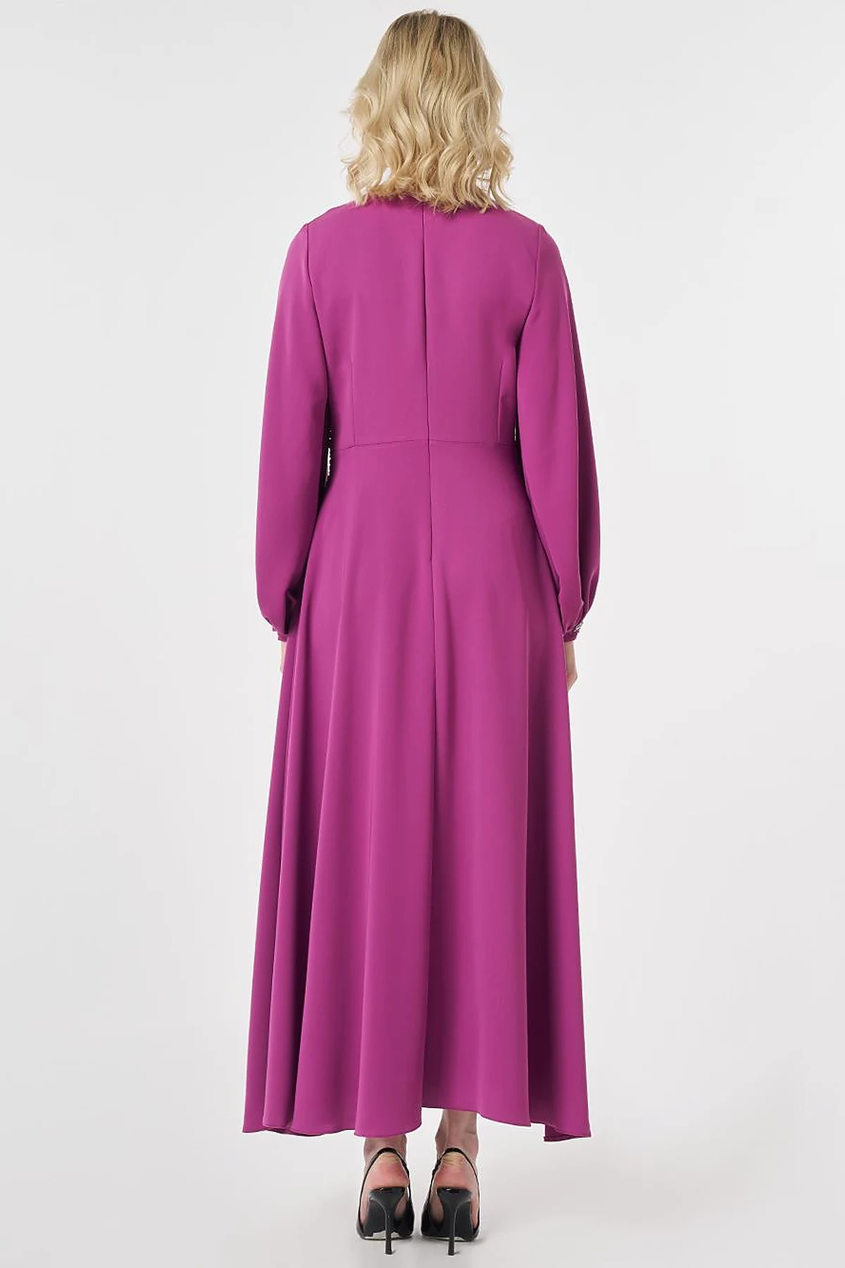 Waist-Detailed Elegant Dress - Purple
