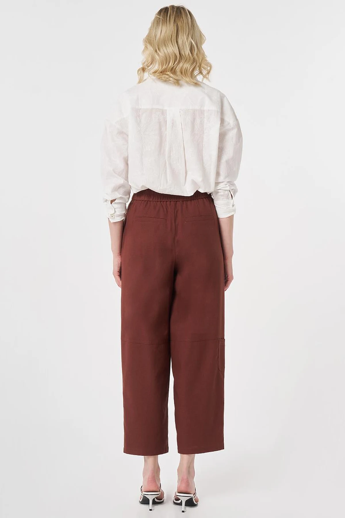 Sport Stitched Viscose Trousers Brown