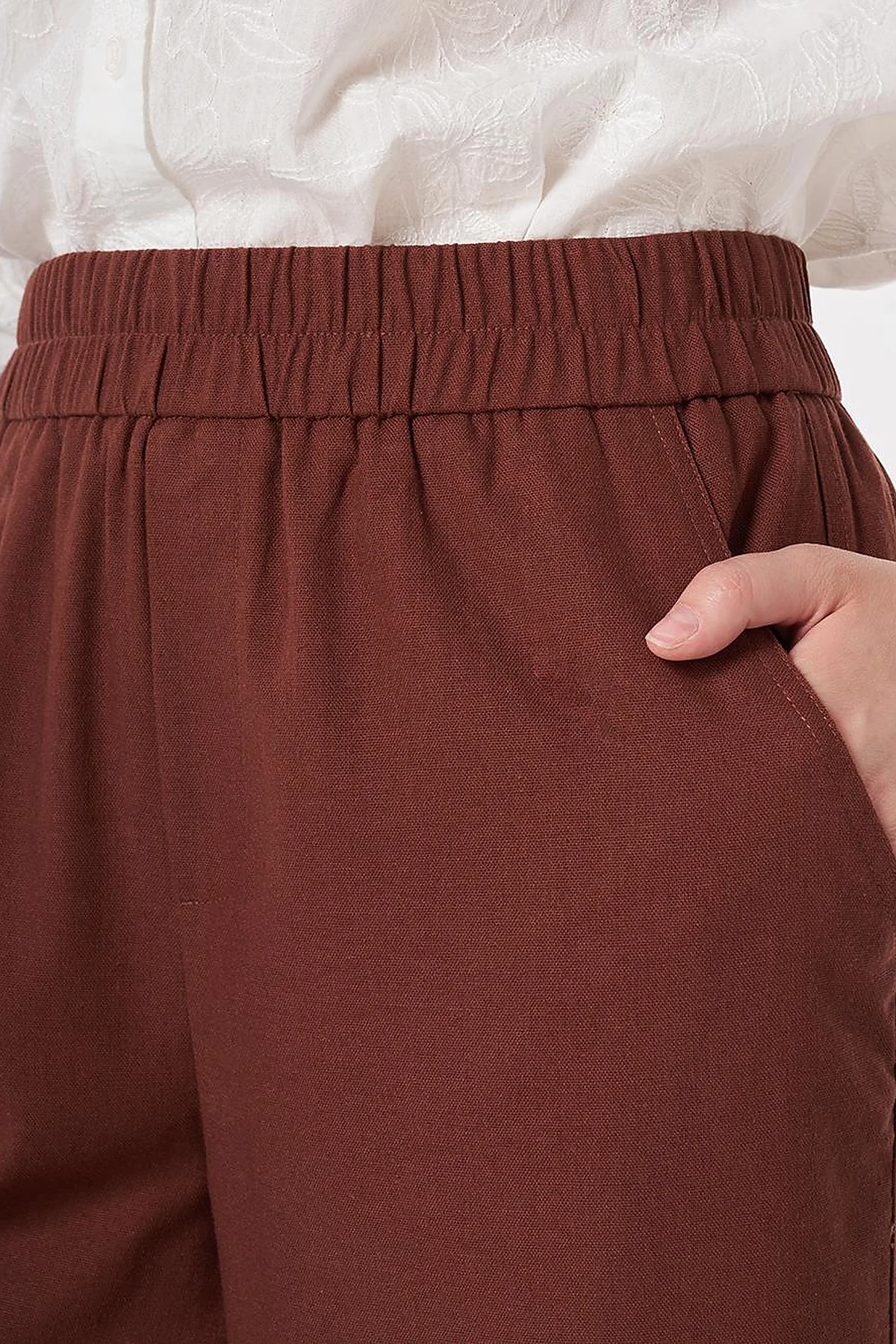 Sport Stitched Viscose Trousers Brown