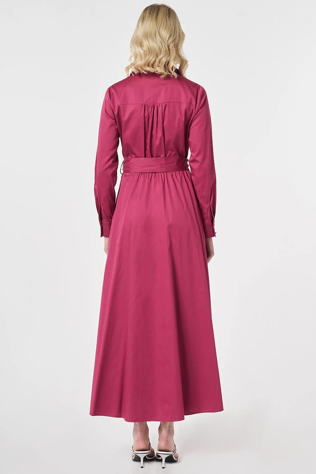 100% Cotton Embroidered Detail Dress Cherry