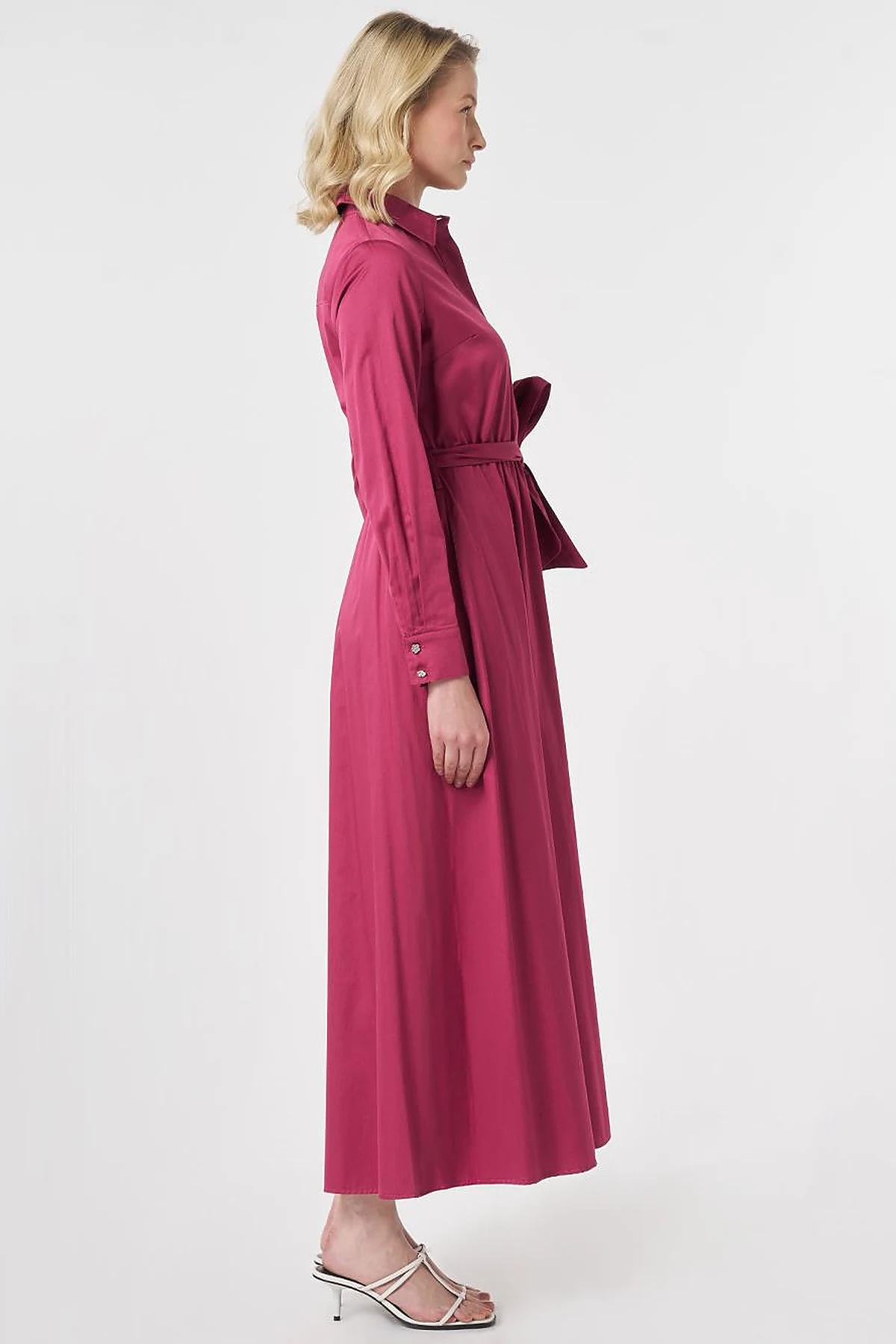 100% Cotton Embroidered Detail Dress Cherry