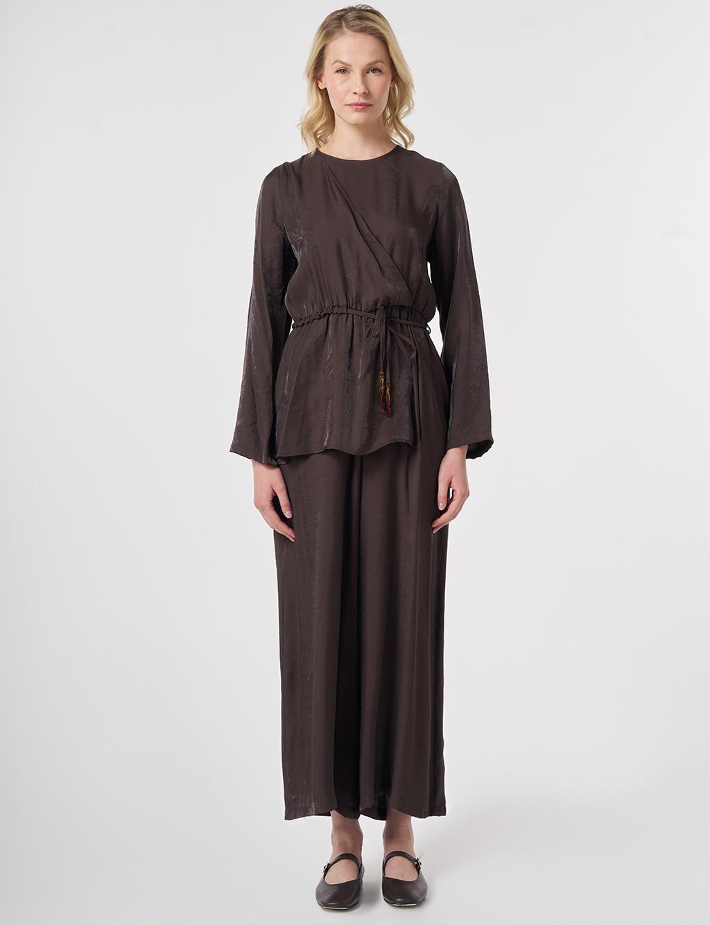 Tie-Waist Modal Jumpsuit Dark Brown