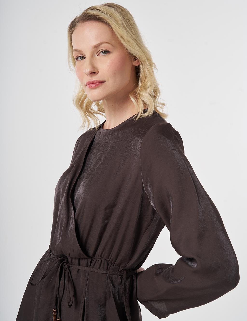 Tie-Waist Modal Jumpsuit Dark Brown