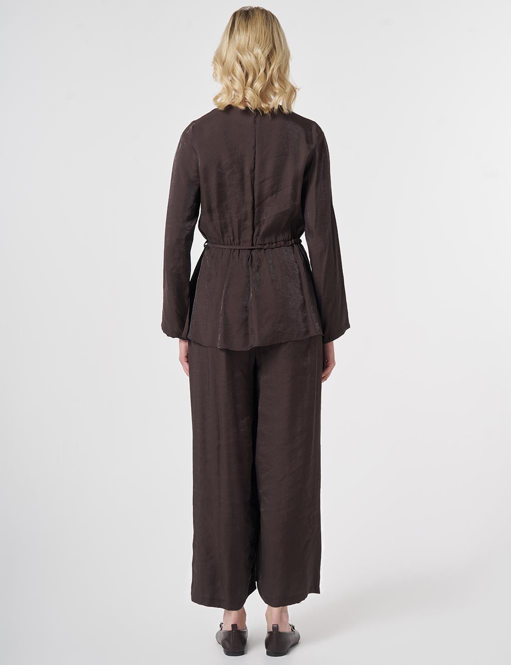 Tie-Waist Modal Jumpsuit Dark Brown
