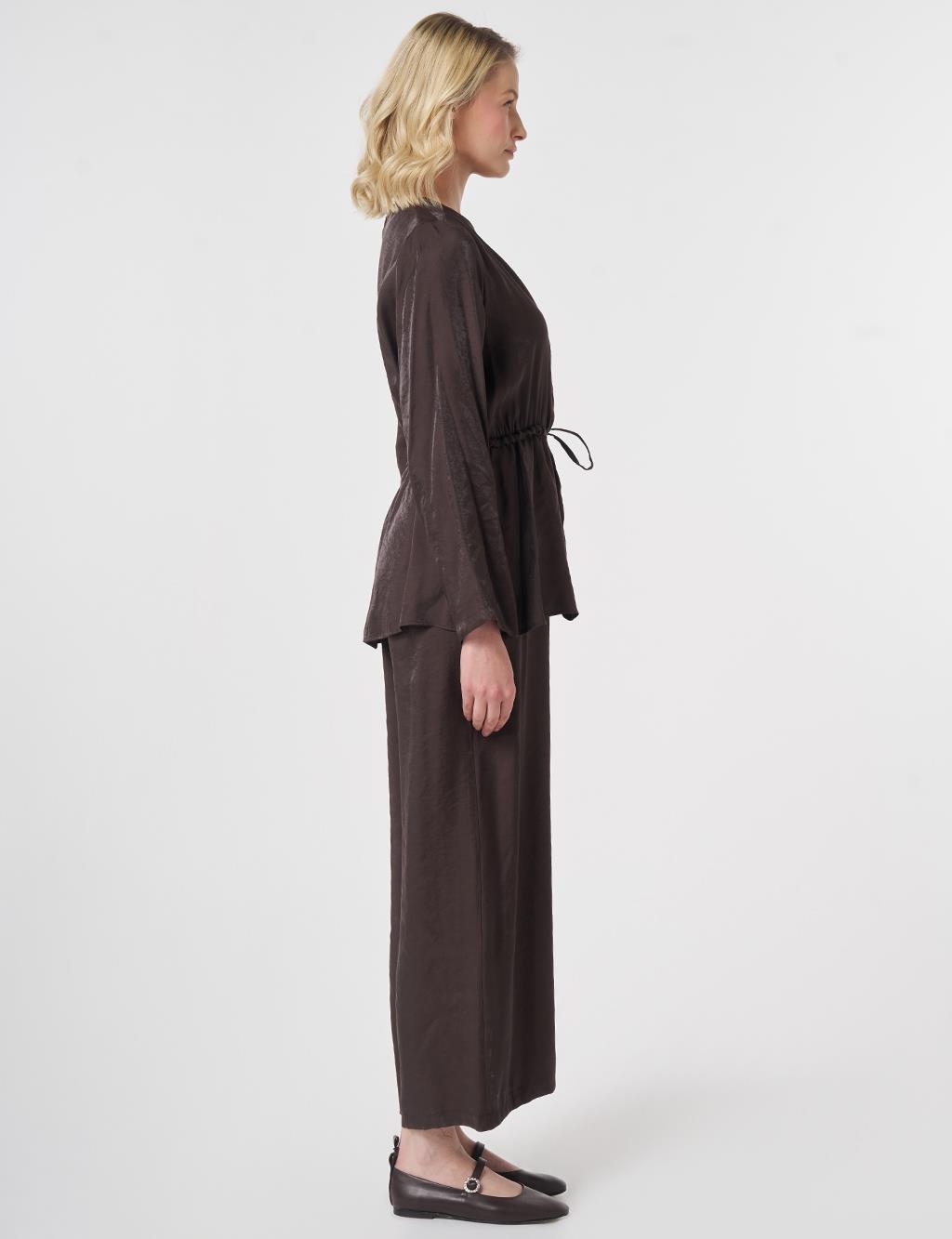 Tie-Waist Modal Jumpsuit Dark Brown