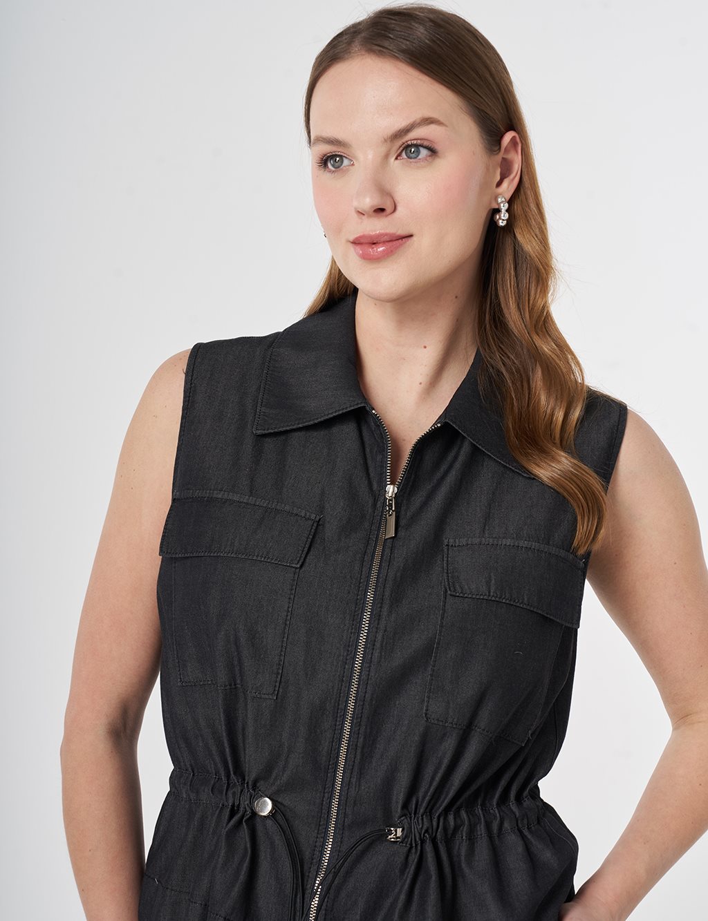 Denim Etekli Takım Siyah