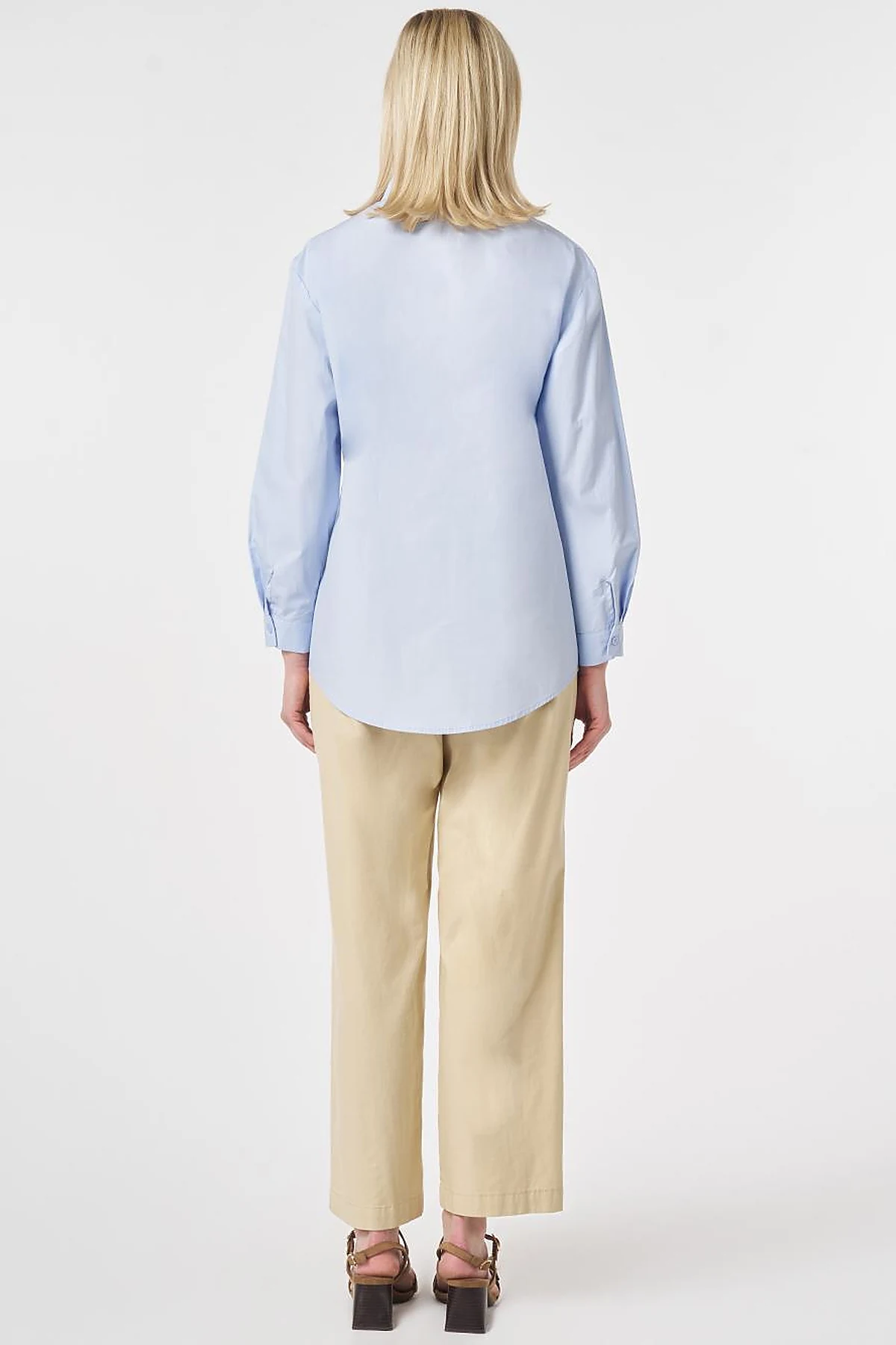 100% Cotton Bow-Detail Blouse Blue