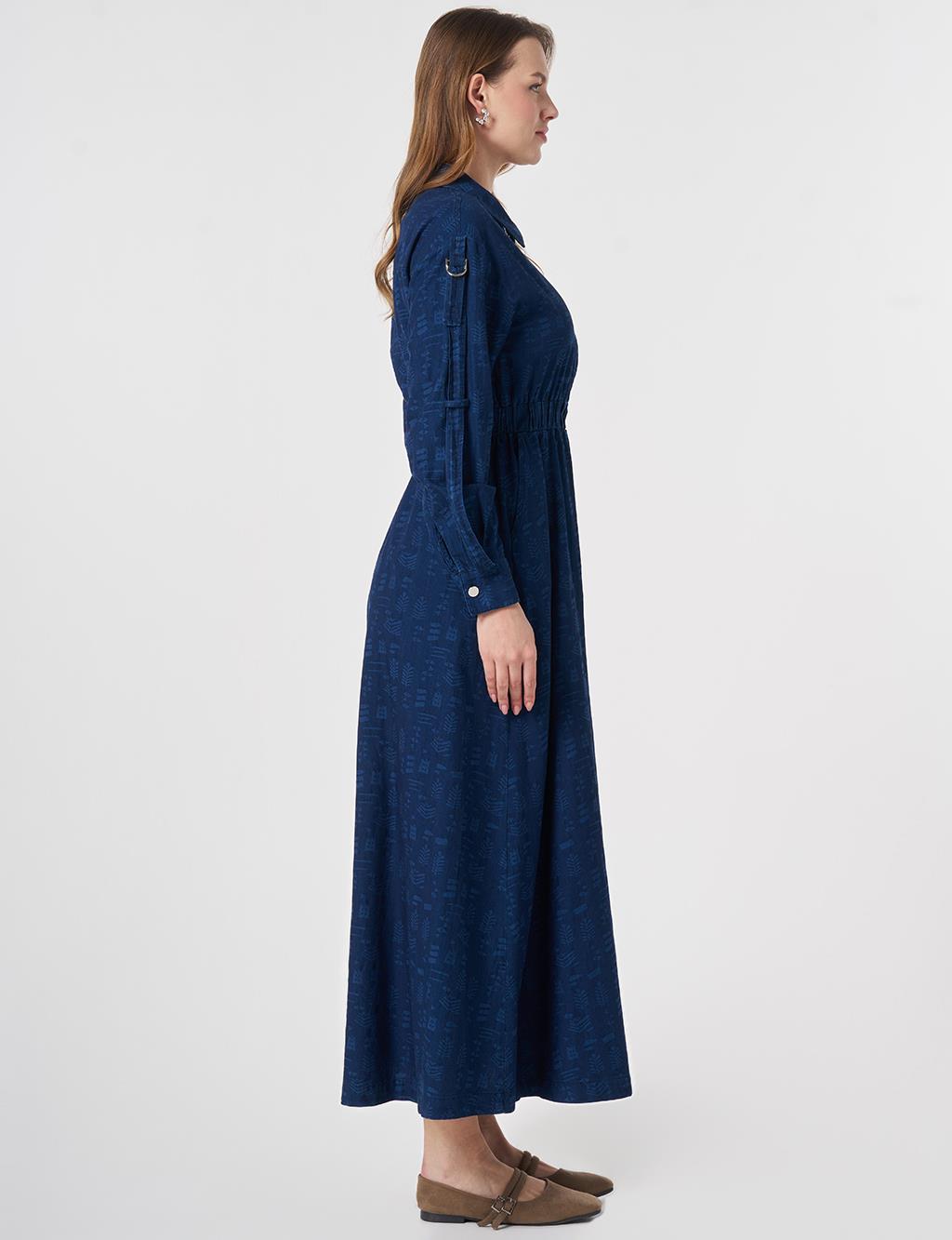 Sport Stitch Detailed Denim Dress Indigo