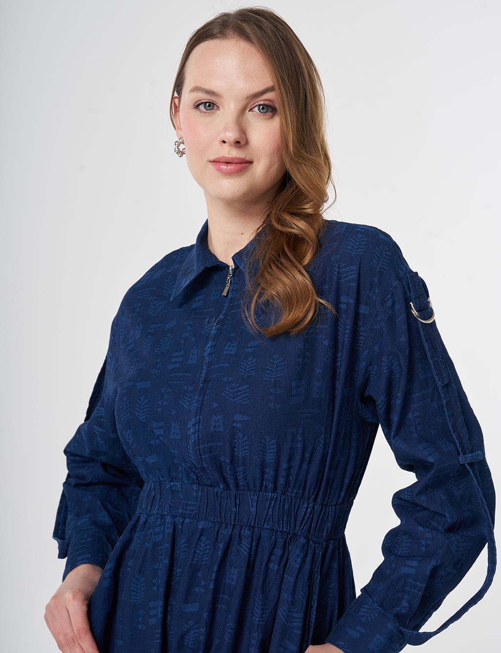 Sport Stitch Detailed Denim Dress Indigo
