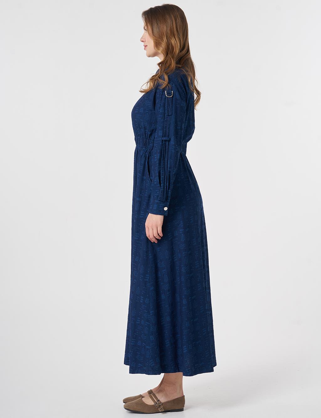 Sport Stitch Detailed Denim Dress Indigo
