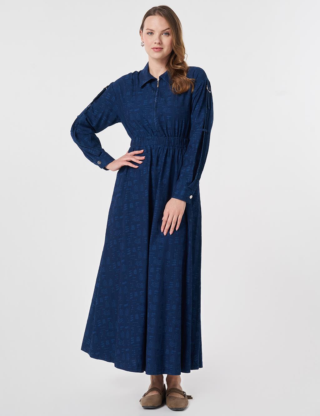 Sport Stitch Detailed Denim Dress Indigo