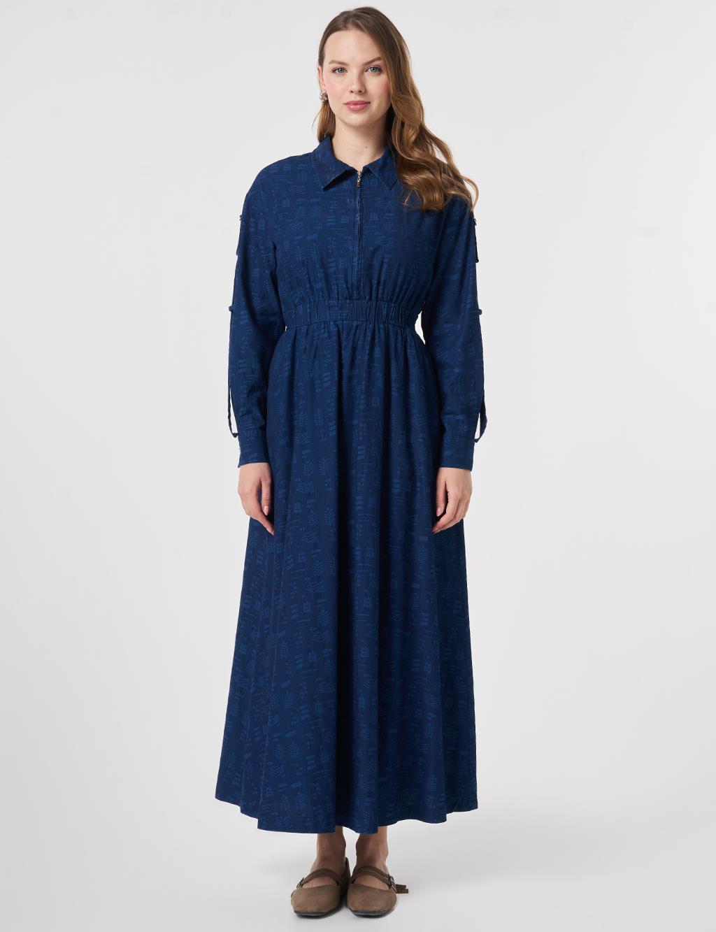 Sport Stitch Detailed Denim Dress Indigo
