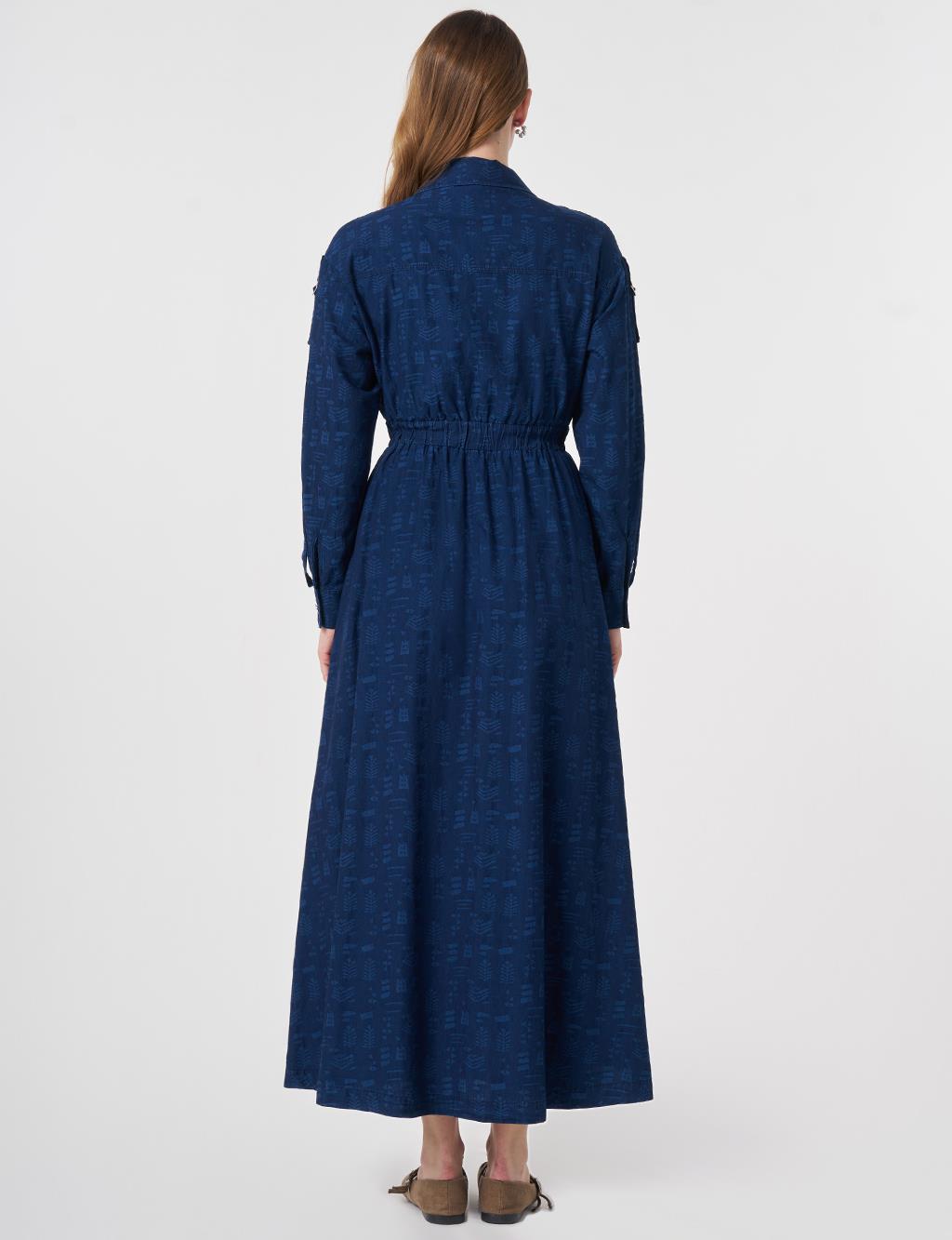 Sport Stitch Detailed Denim Dress Indigo