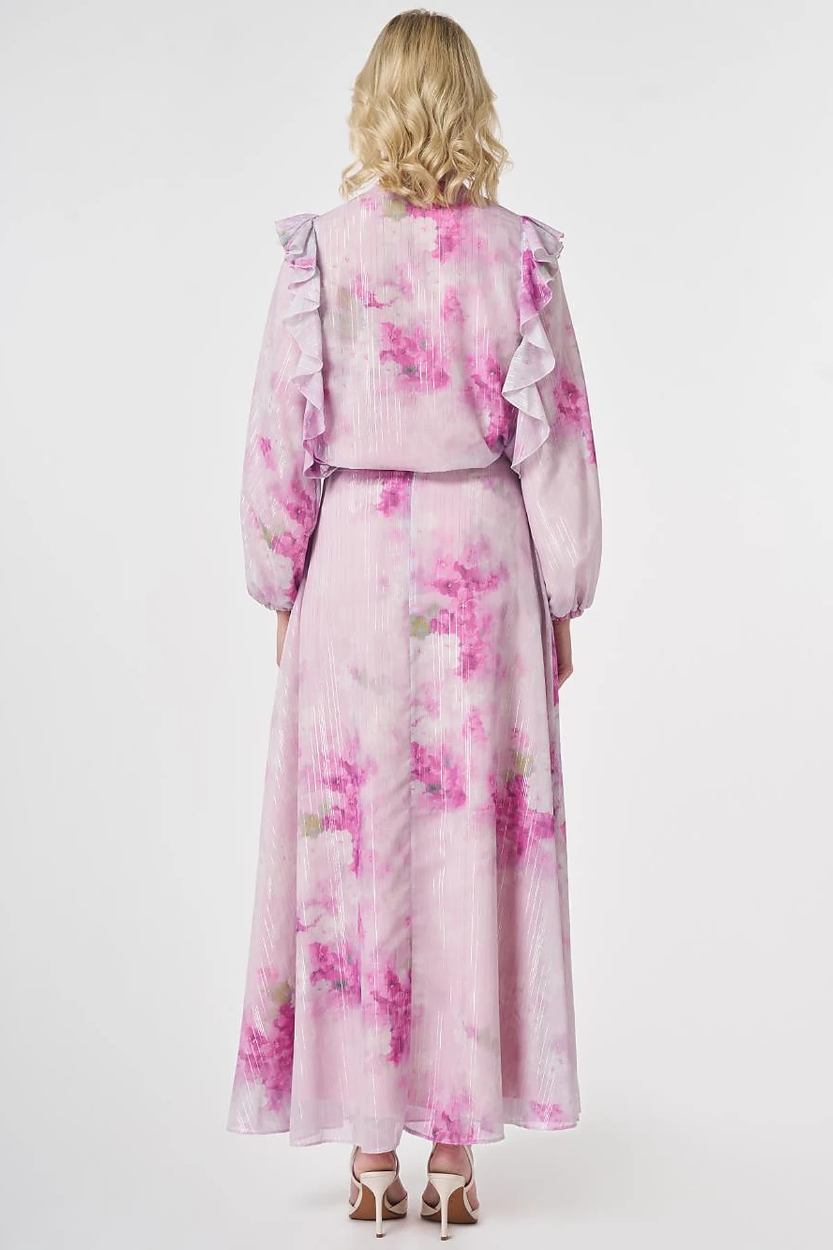 Floral Desen Etekli Takım Lila 