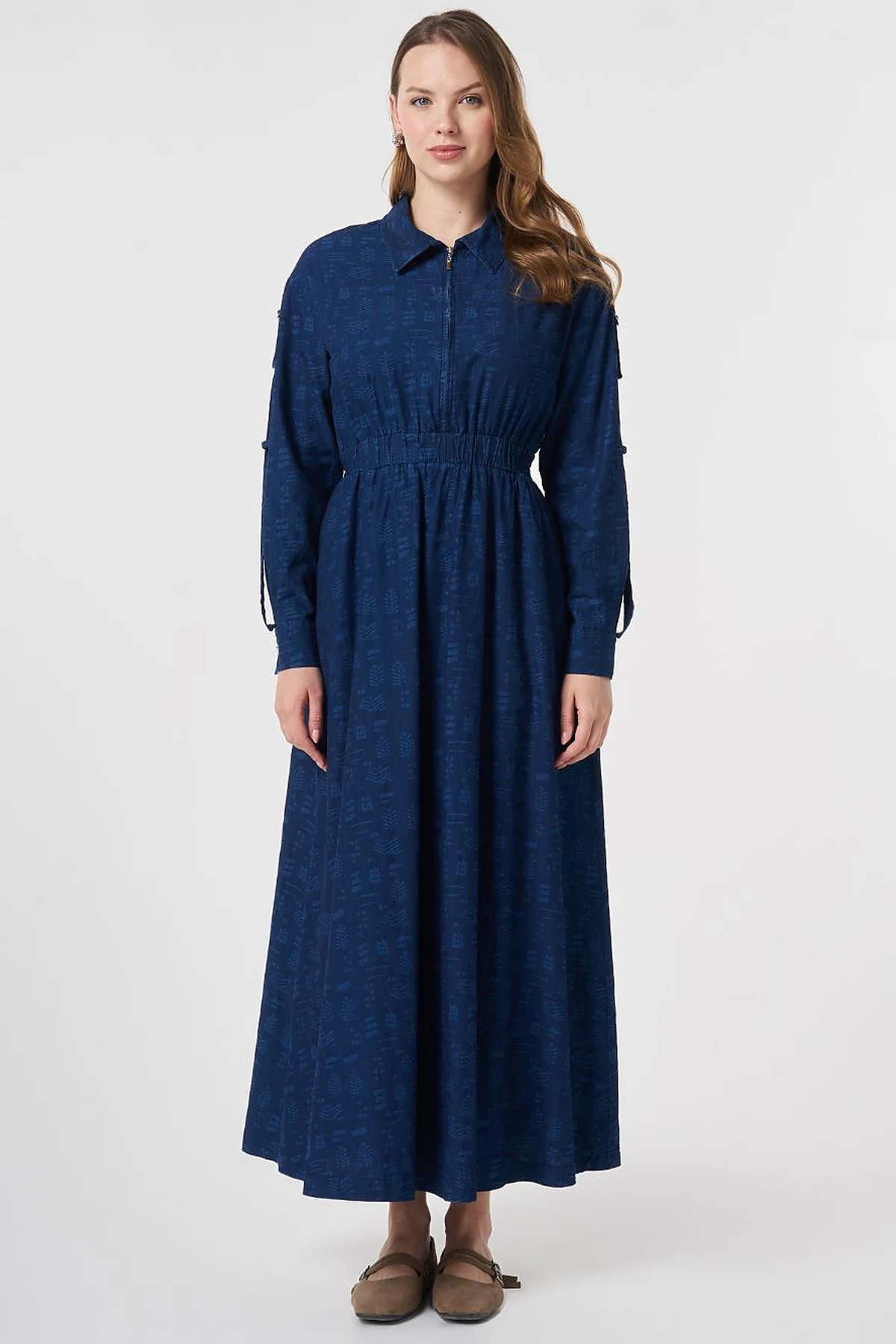 Sport Stitch Detailed Denim Dress Indigo