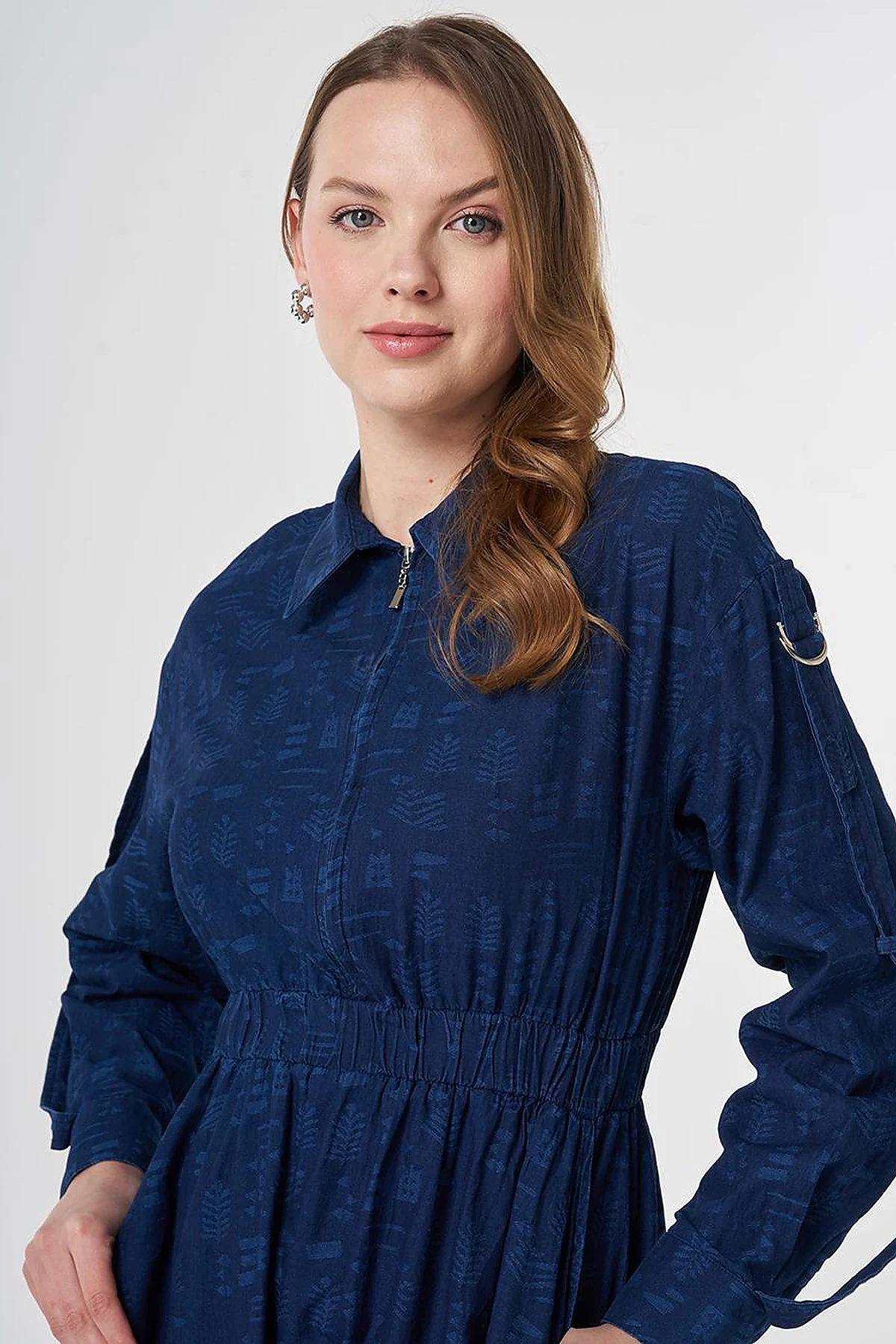 Sport Stitch Detailed Denim Dress Indigo