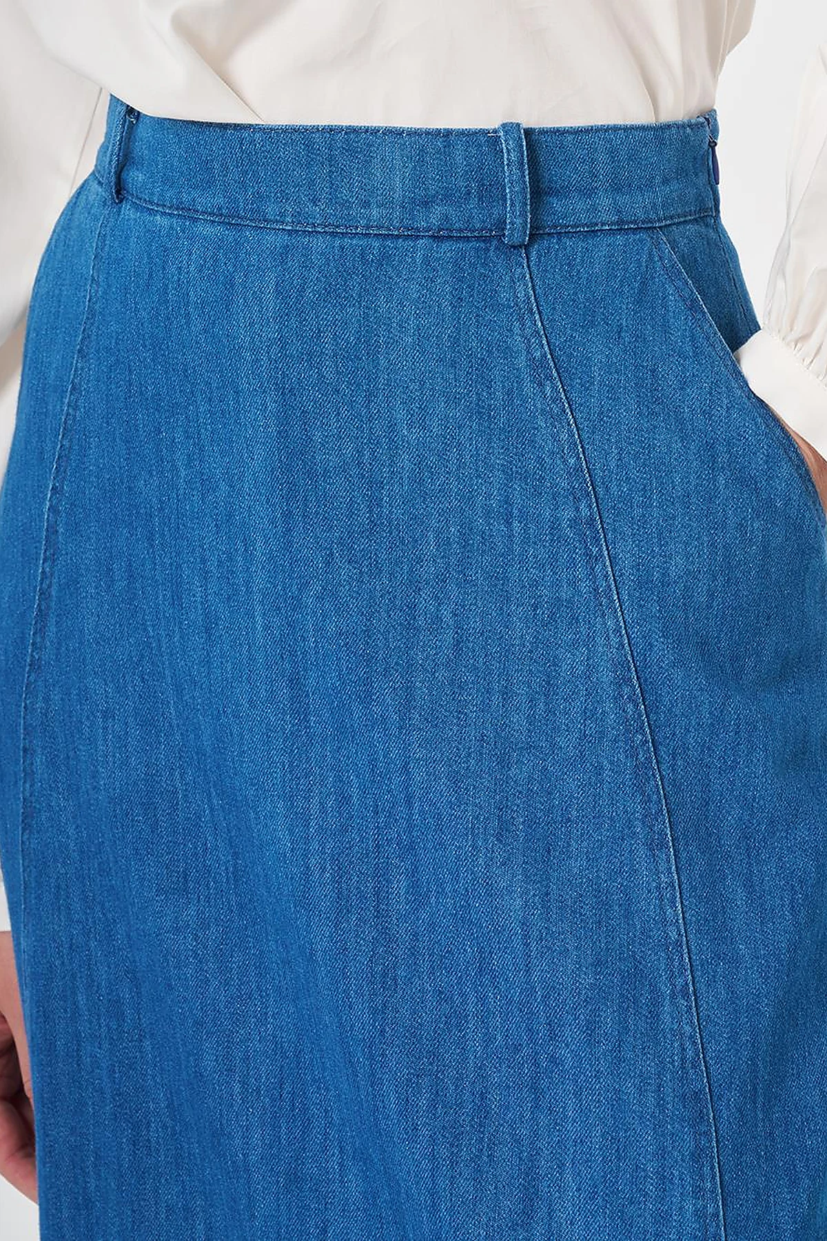 High-Waisted Denim Skirt Blue