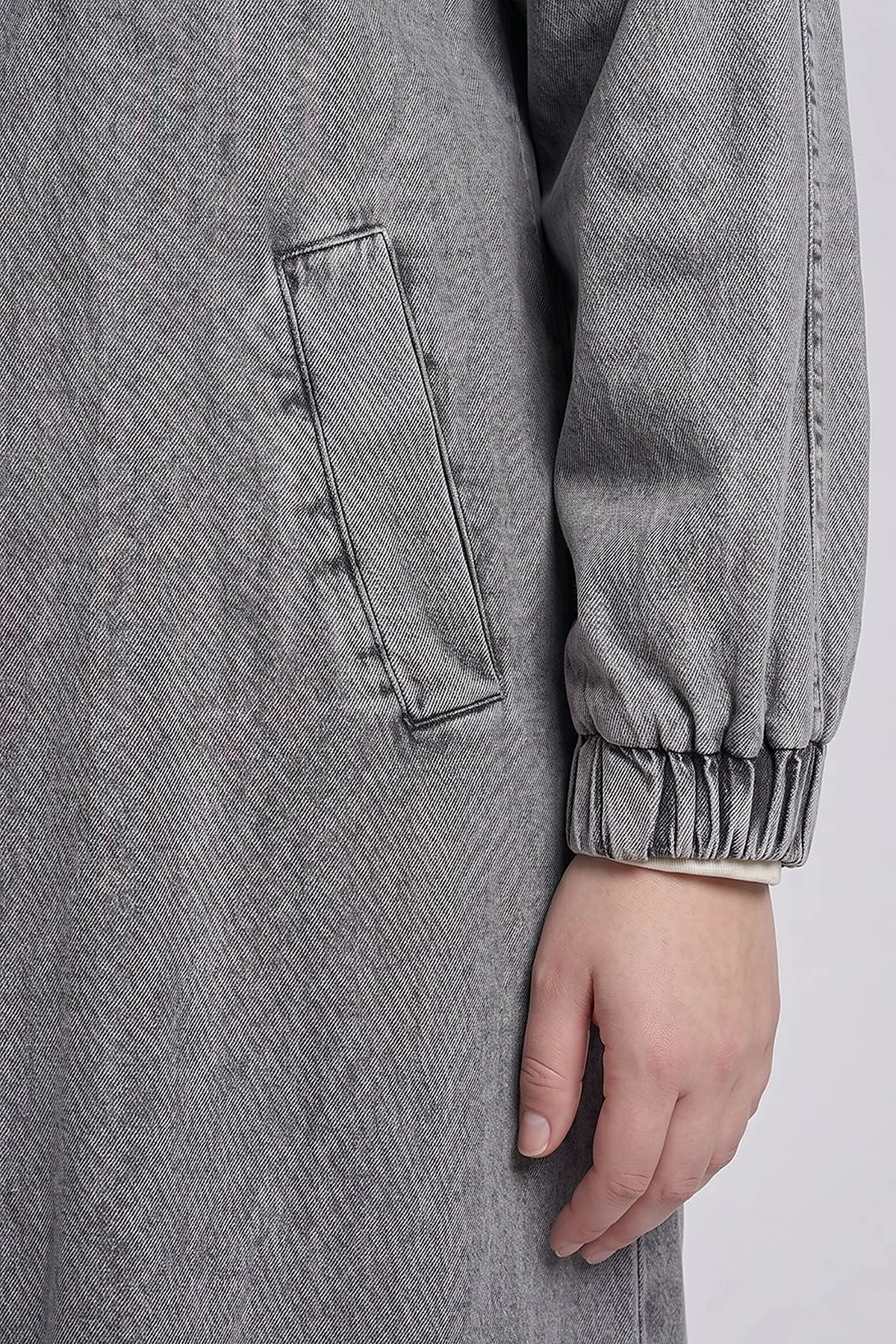 Kapüşon Detaylı Denim Giy Çık Antrasit