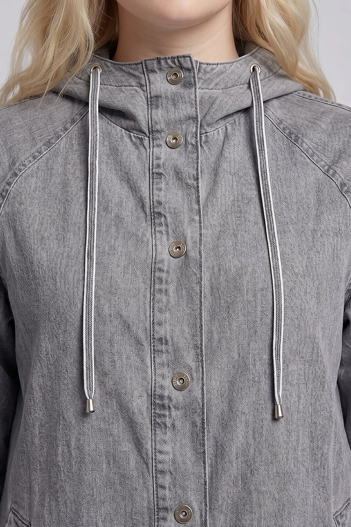 Kapüşon Detaylı Denim Giy Çık Antrasit