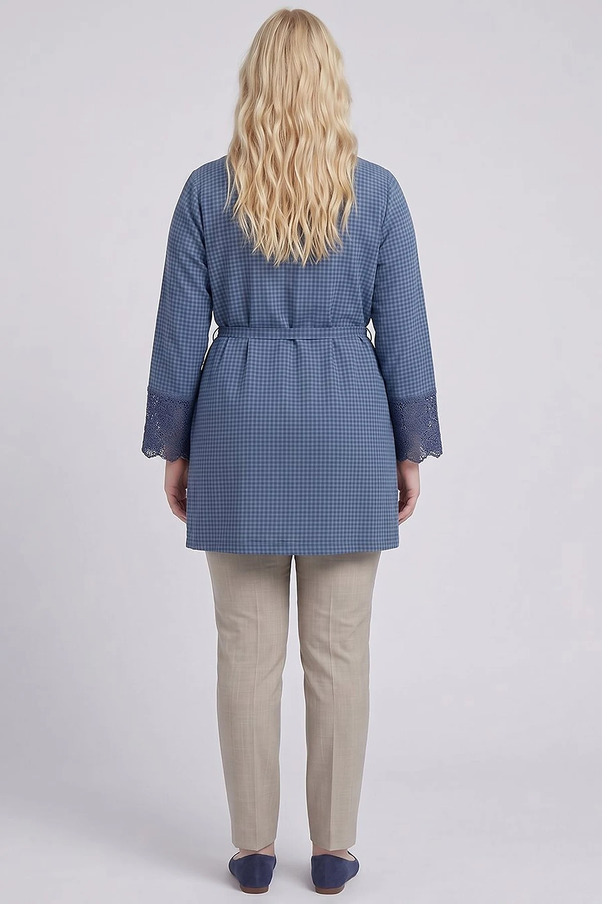 Belted Textured Throw-On Indigo