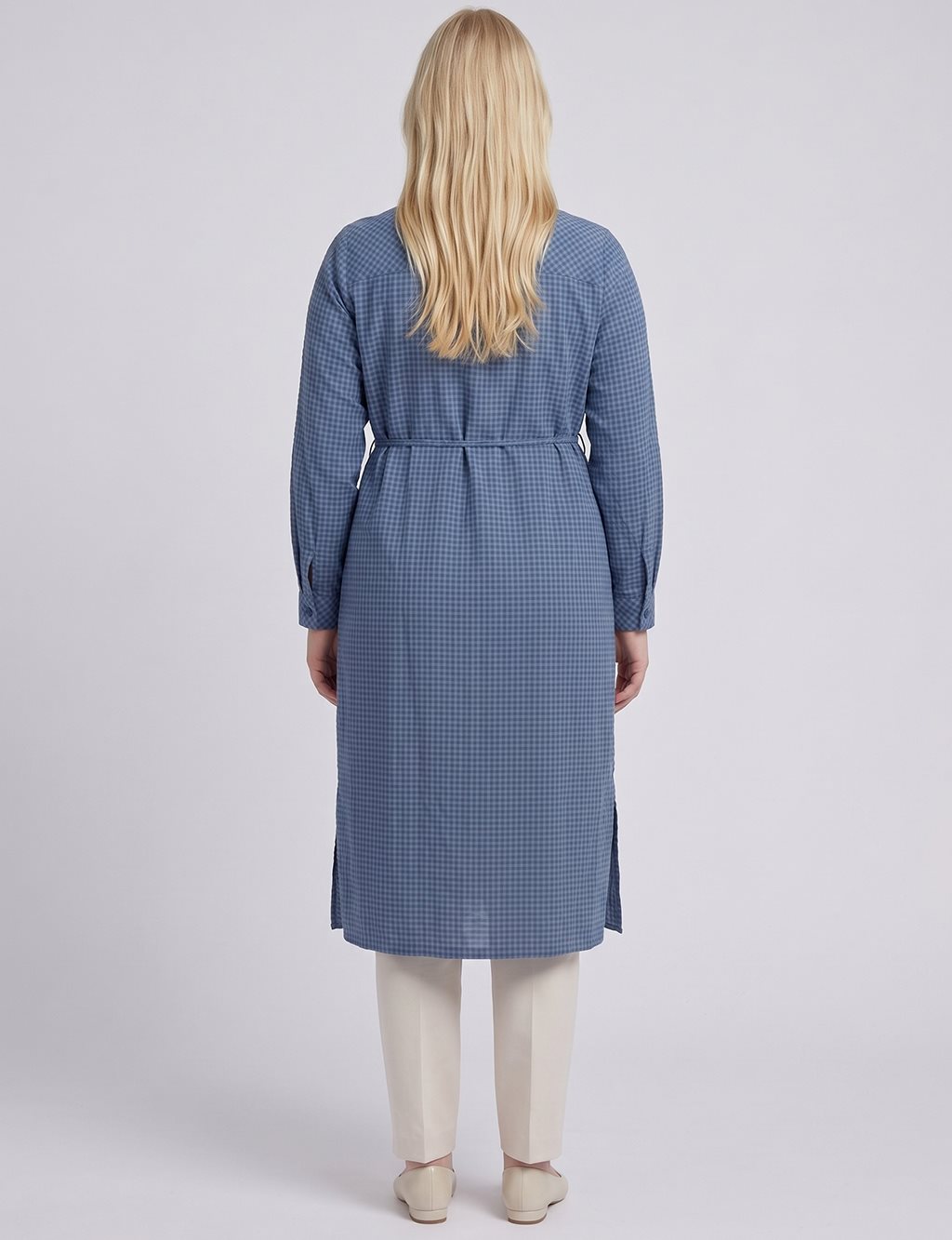 Embroidered Textured Tunic Indigo