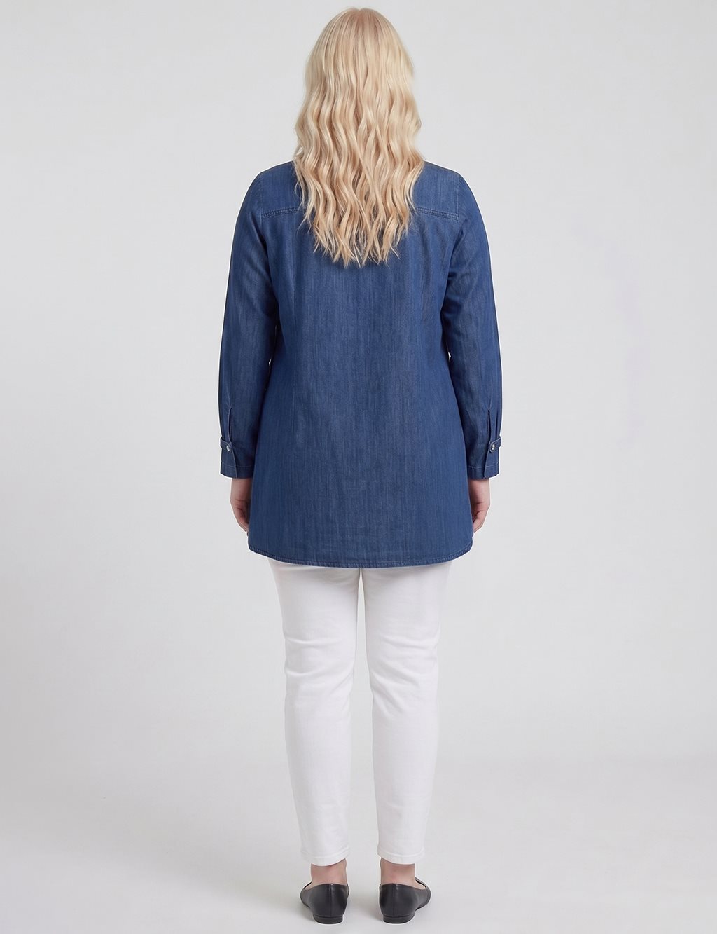 Embroidered Denim Tunic Indigo
