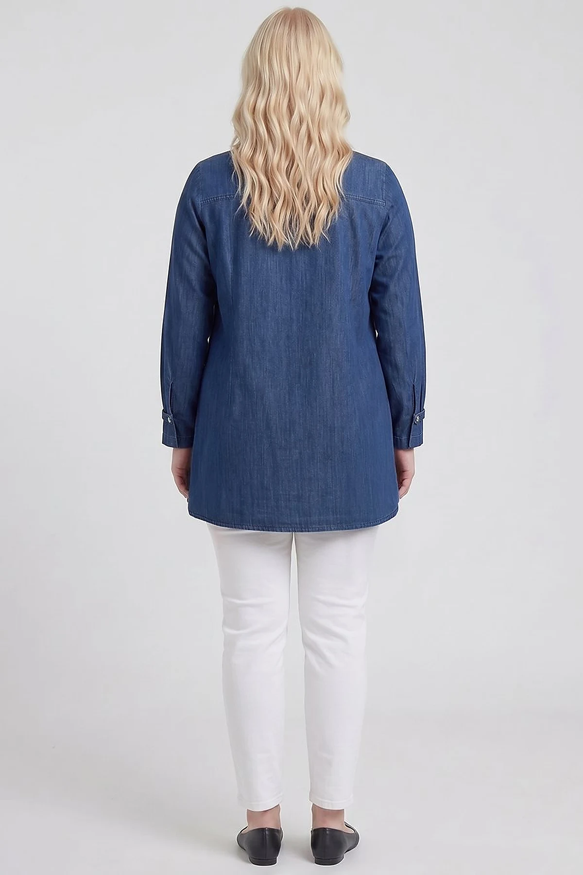 Embroidered Denim Tunic Indigo