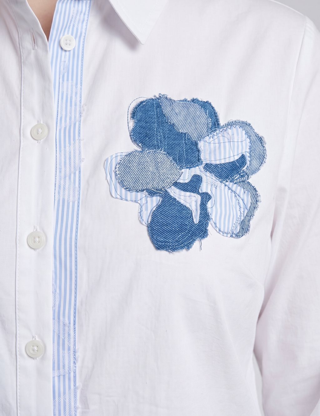 Embroidered Appliqué Cotton Tunic Optical White
