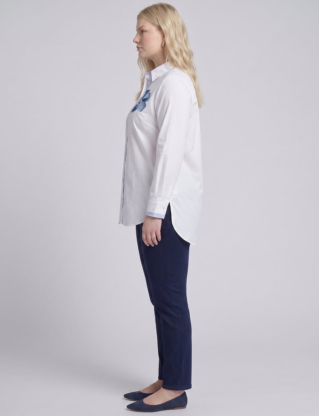 Embroidered Appliqué Cotton Tunic Optical White
