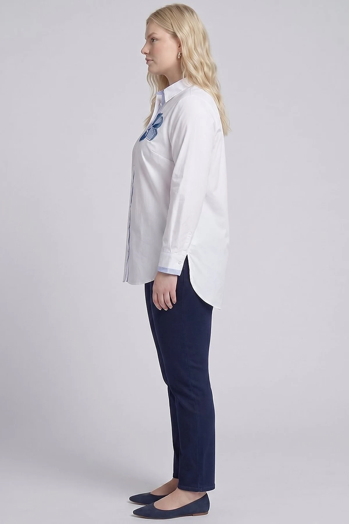 Embroidered Appliqué Cotton Tunic Optical White