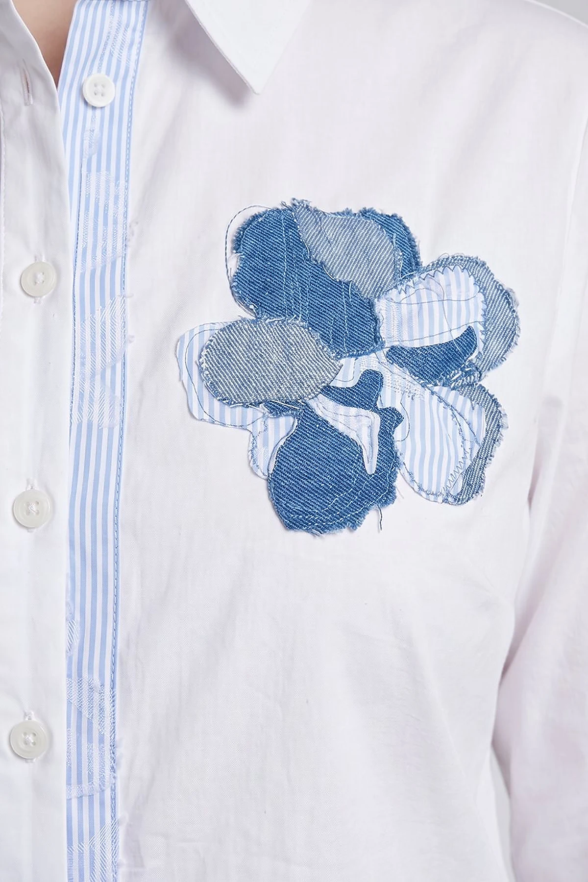 Embroidered Appliqué Cotton Tunic Optical White