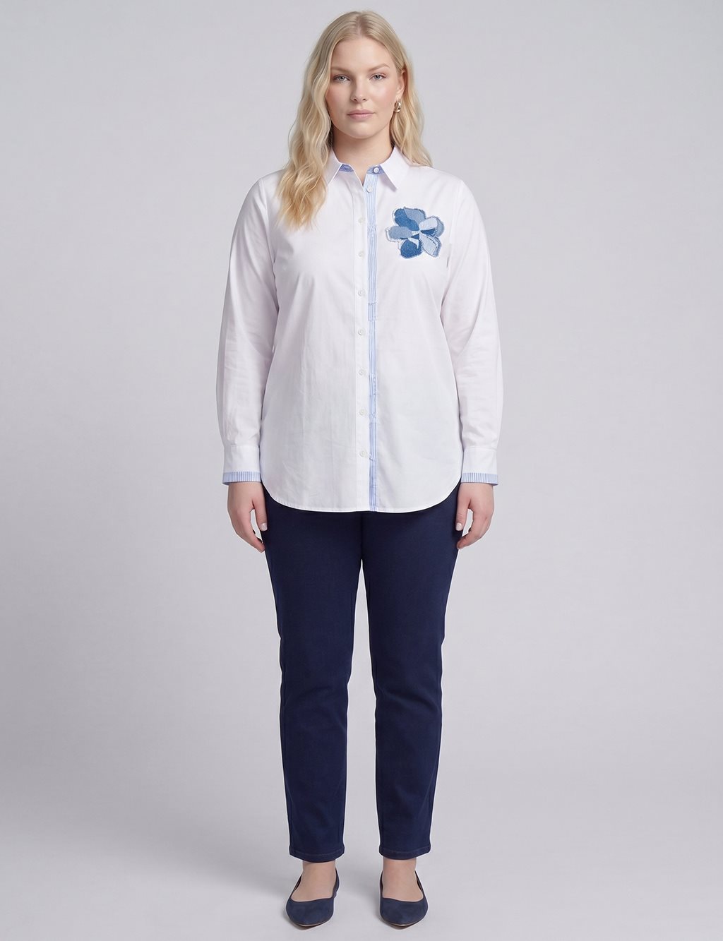 Embroidered Appliqué Cotton Tunic Optical White