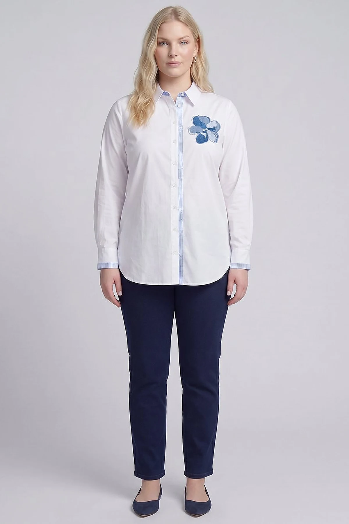 Embroidered Appliqué Cotton Tunic Optical White
