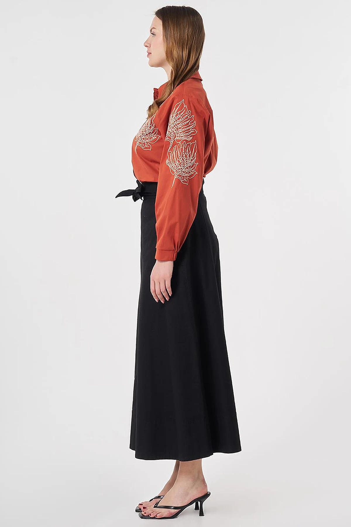Belted Canvas Skirt Black