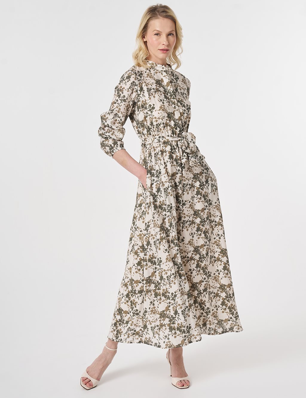 Printed Modal Dress Cream