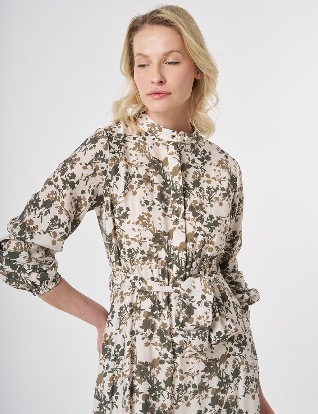 Printed Modal Dress Cream