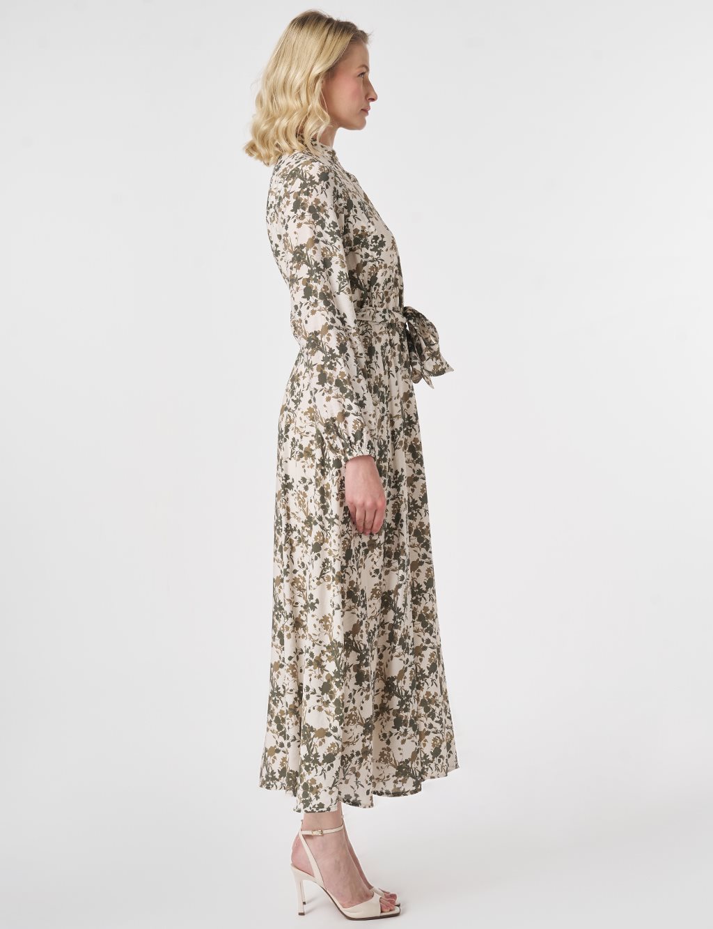 Printed Modal Dress Cream