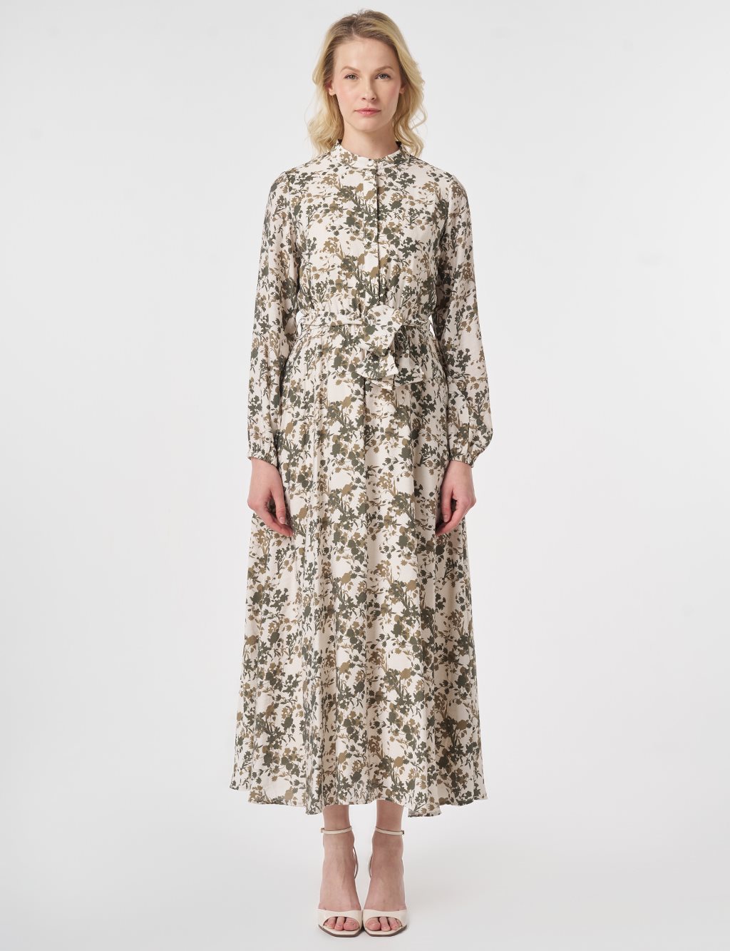 Printed Modal Dress Cream
