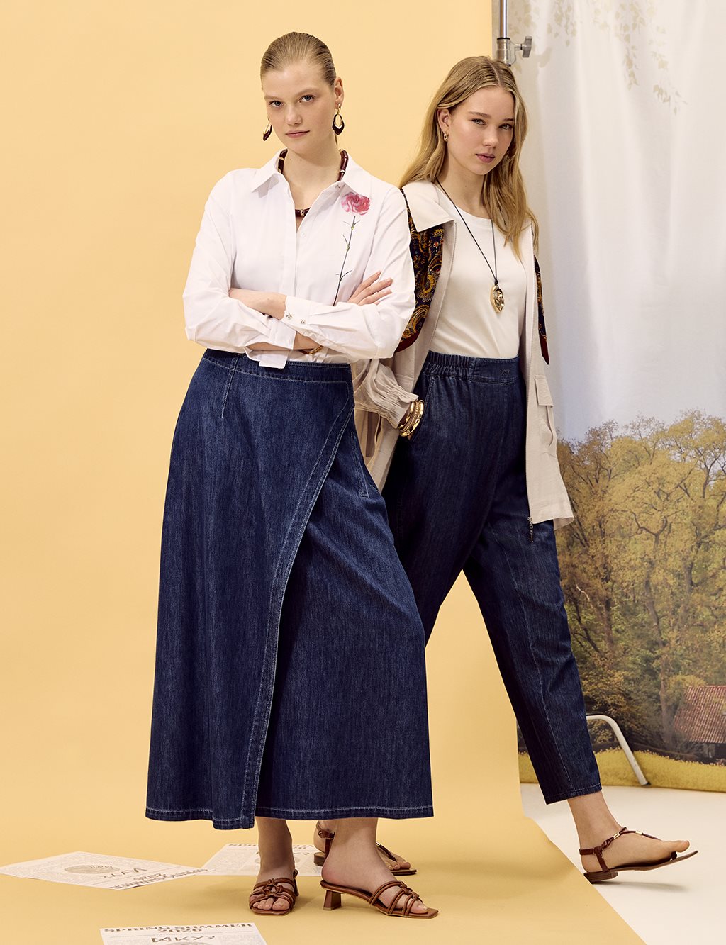 Anvelop Denim Etek İndigo