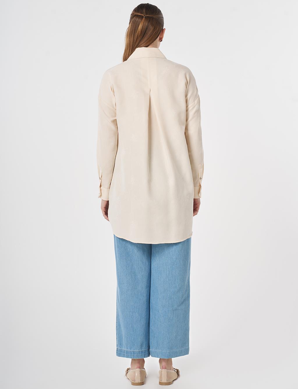 Dangling Stone Detail Modal Tunic Cream
