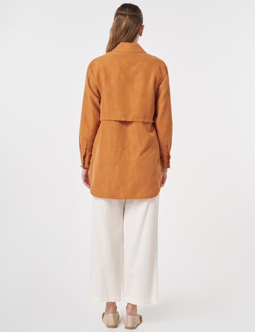 Embroidered Modal Tunic Cinnamon