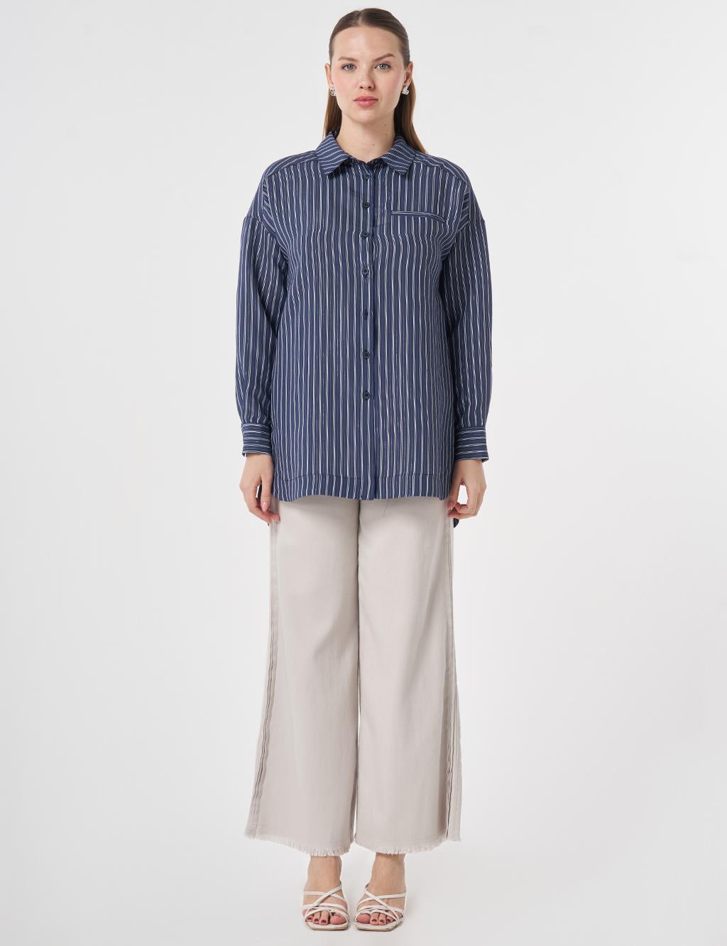 Welt Pocket Modal Tunic Dark Navy