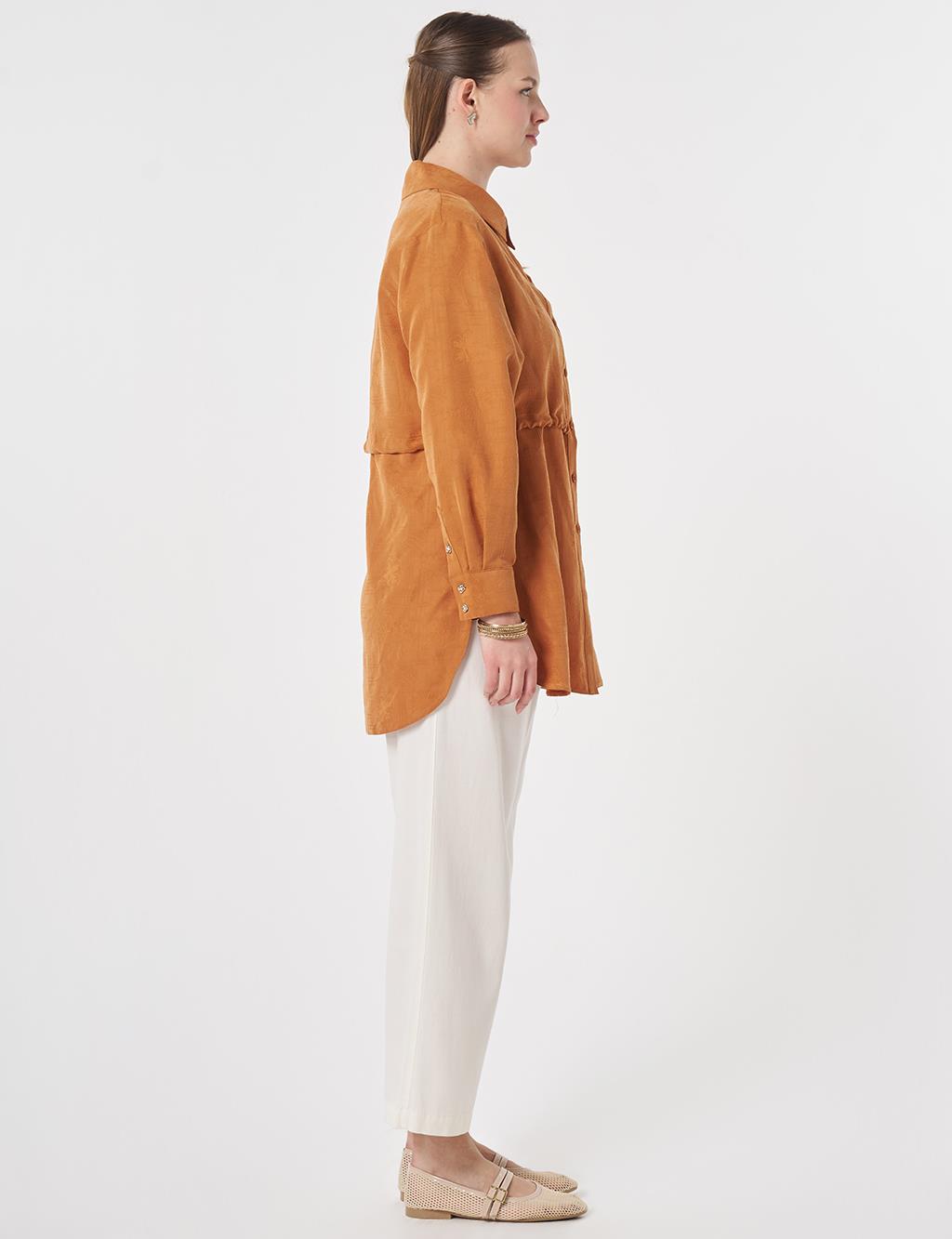 Embroidered Modal Tunic Cinnamon