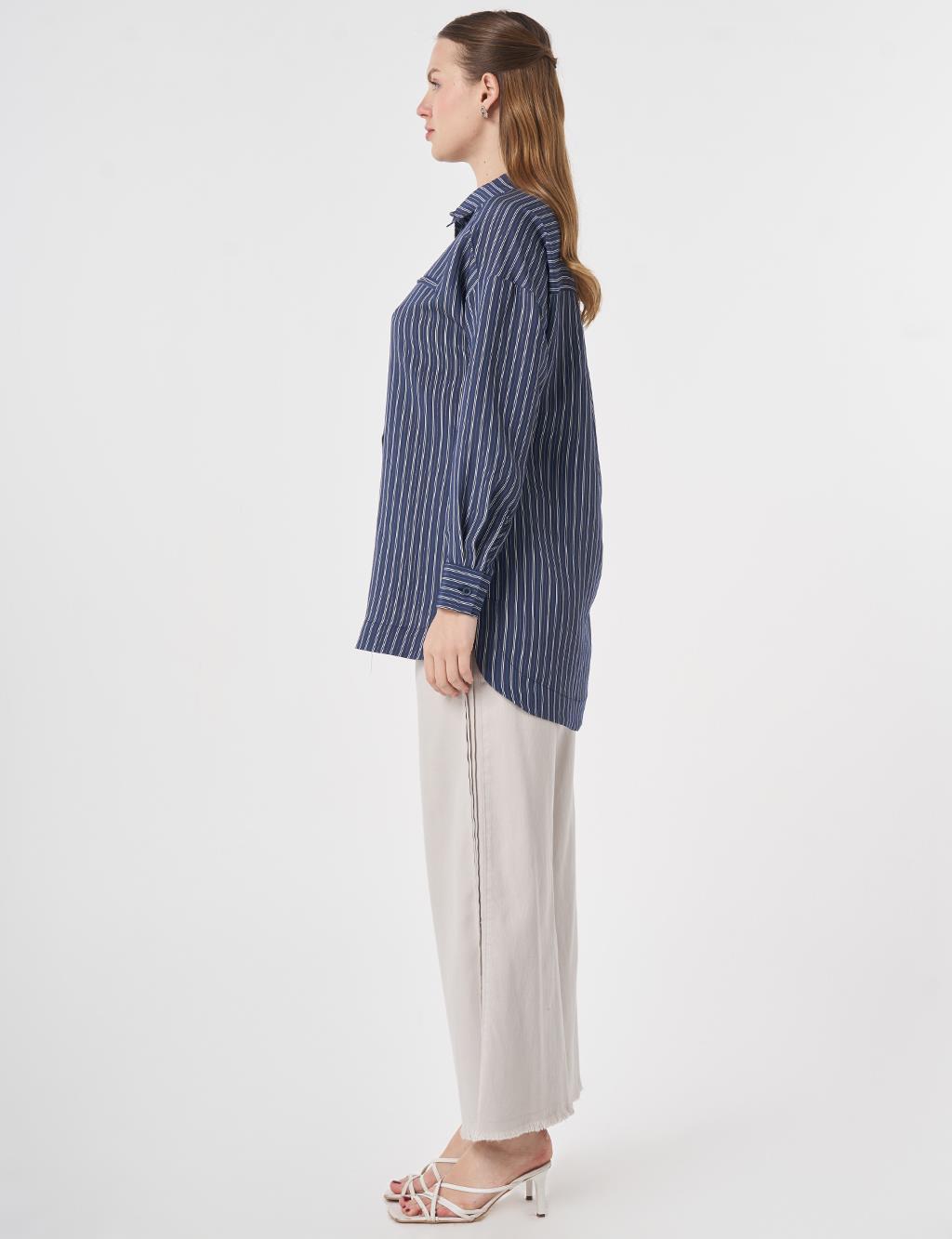 Welt Pocket Modal Tunic Dark Navy