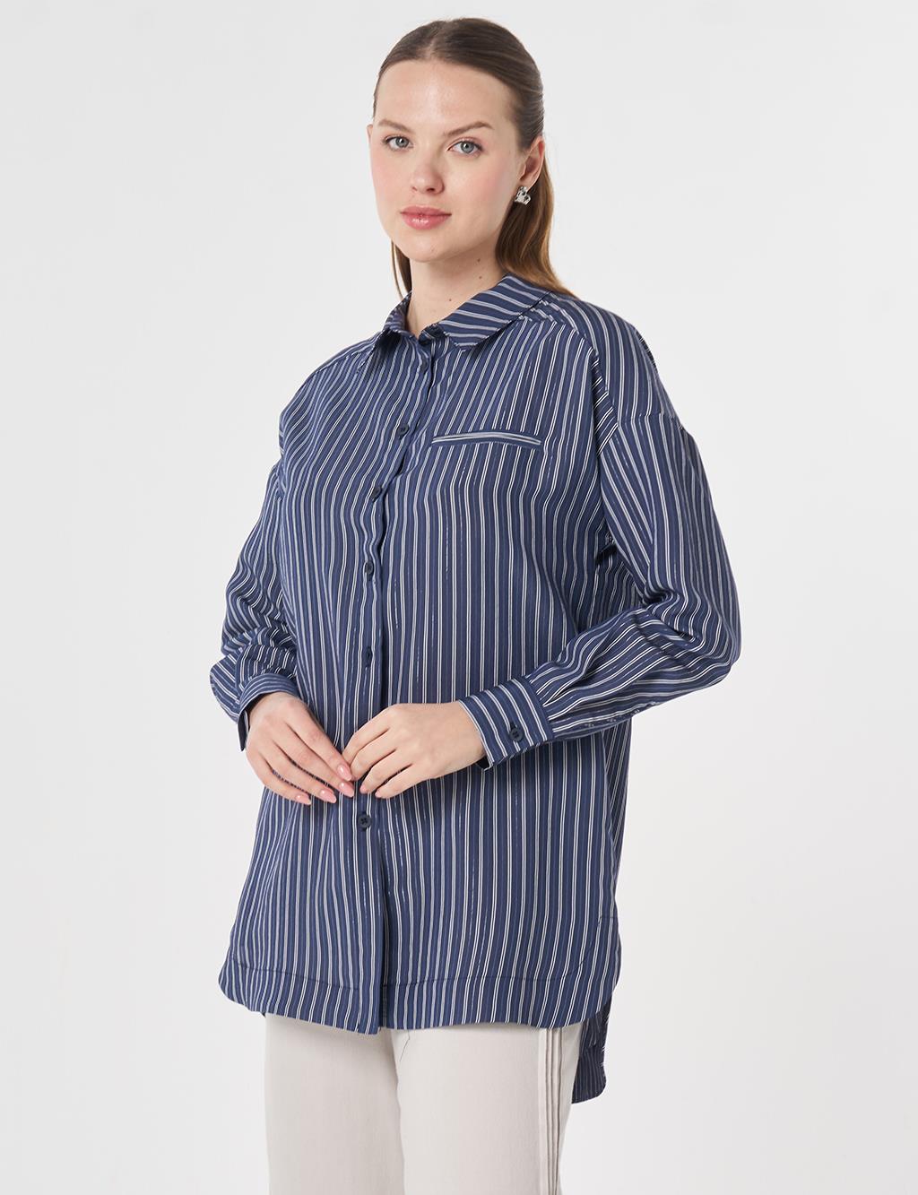 Welt Pocket Modal Tunic Dark Navy