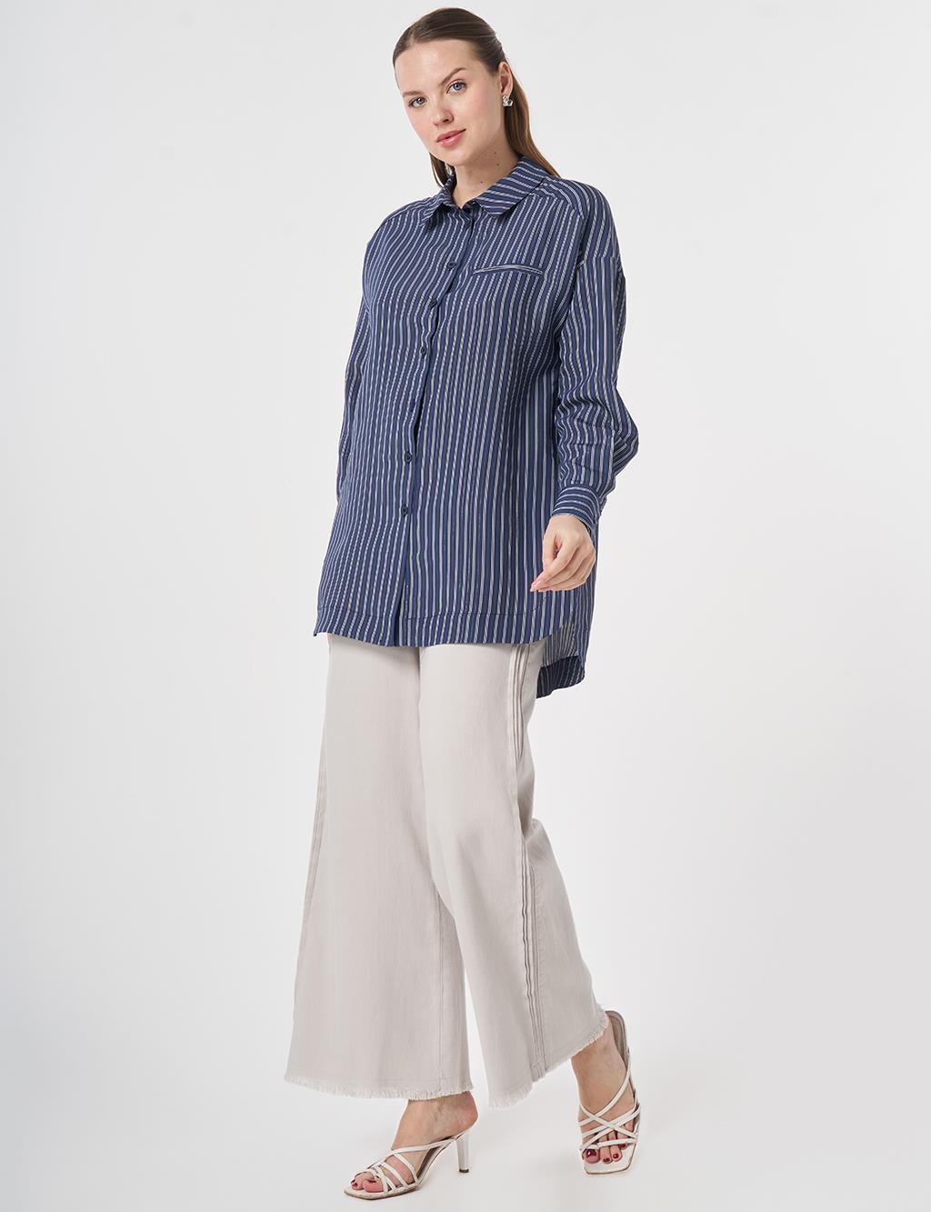 Welt Pocket Modal Tunic Dark Navy