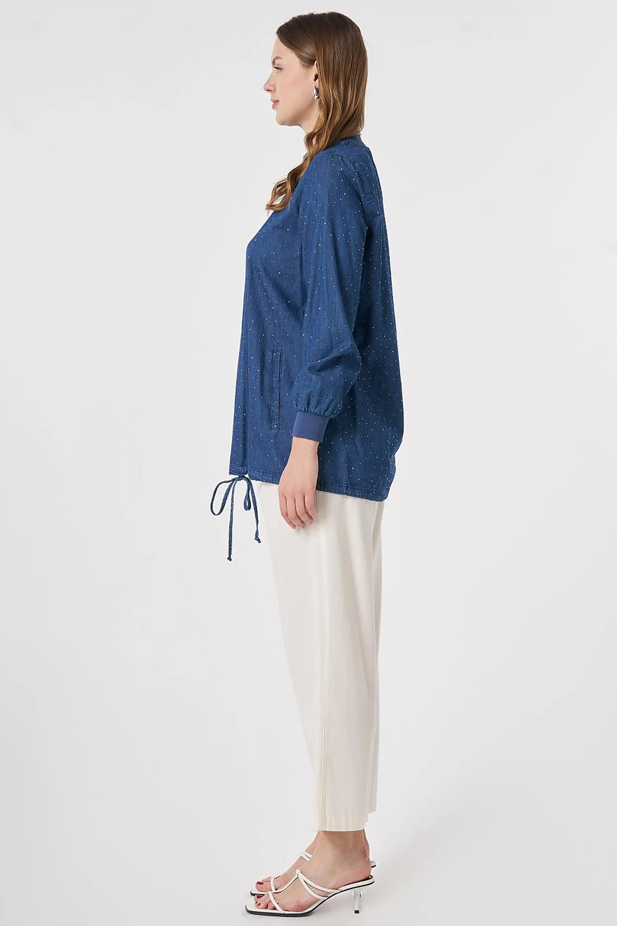 Kolej Yaka Denim Bluz İndigo
