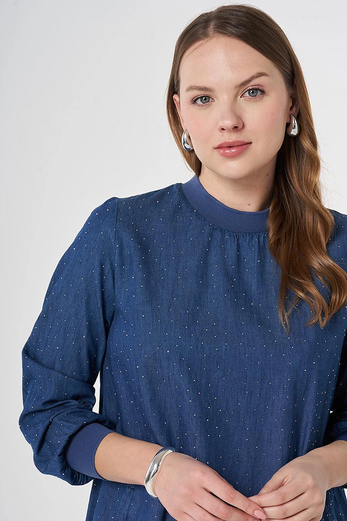 Kolej Yaka Denim Bluz İndigo